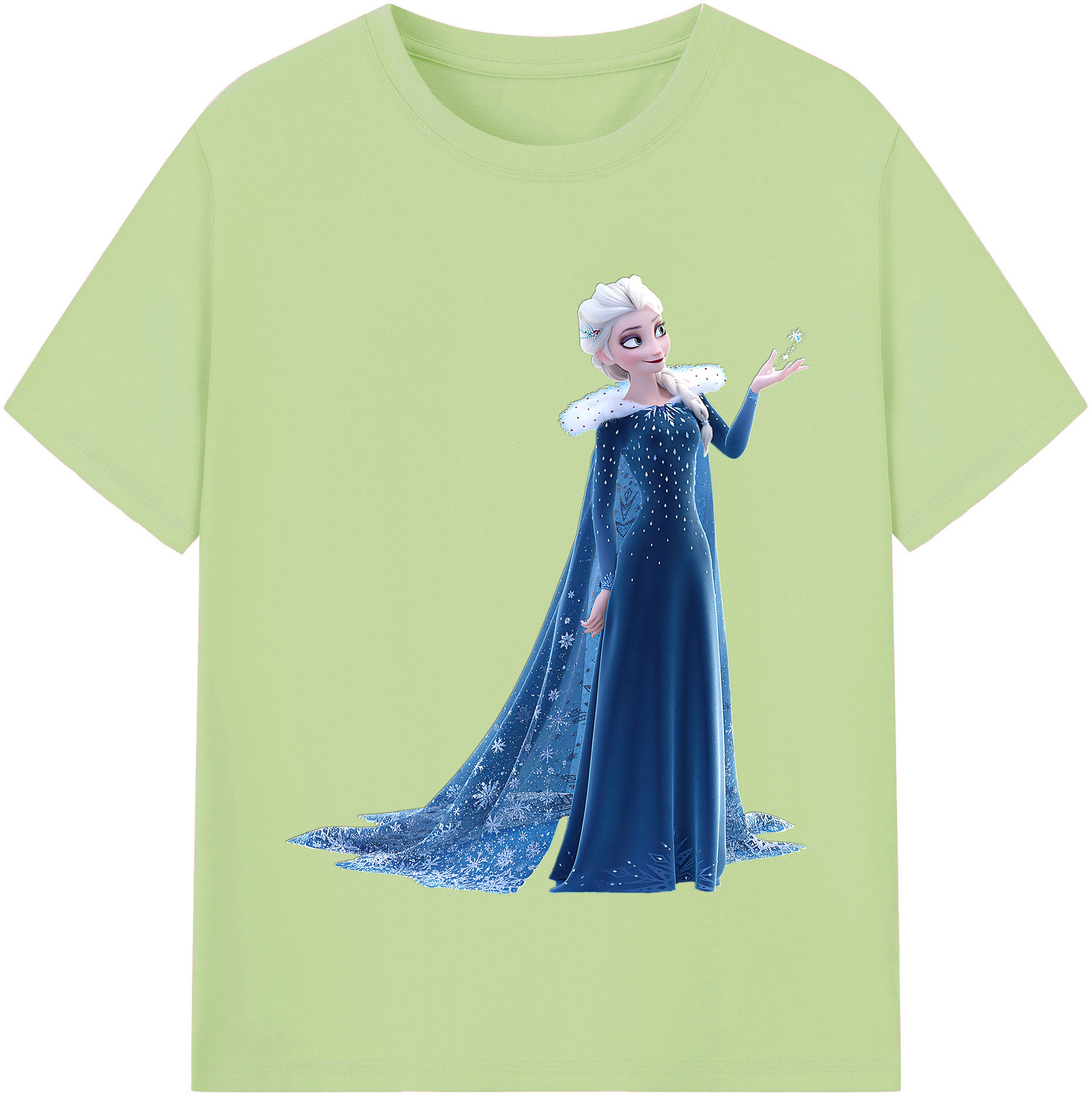（画像用） アナと雪の女王 アンナ エルサ Frozen Anna Elsa 綿100％半袖Tシャツ（フロントプリント）
